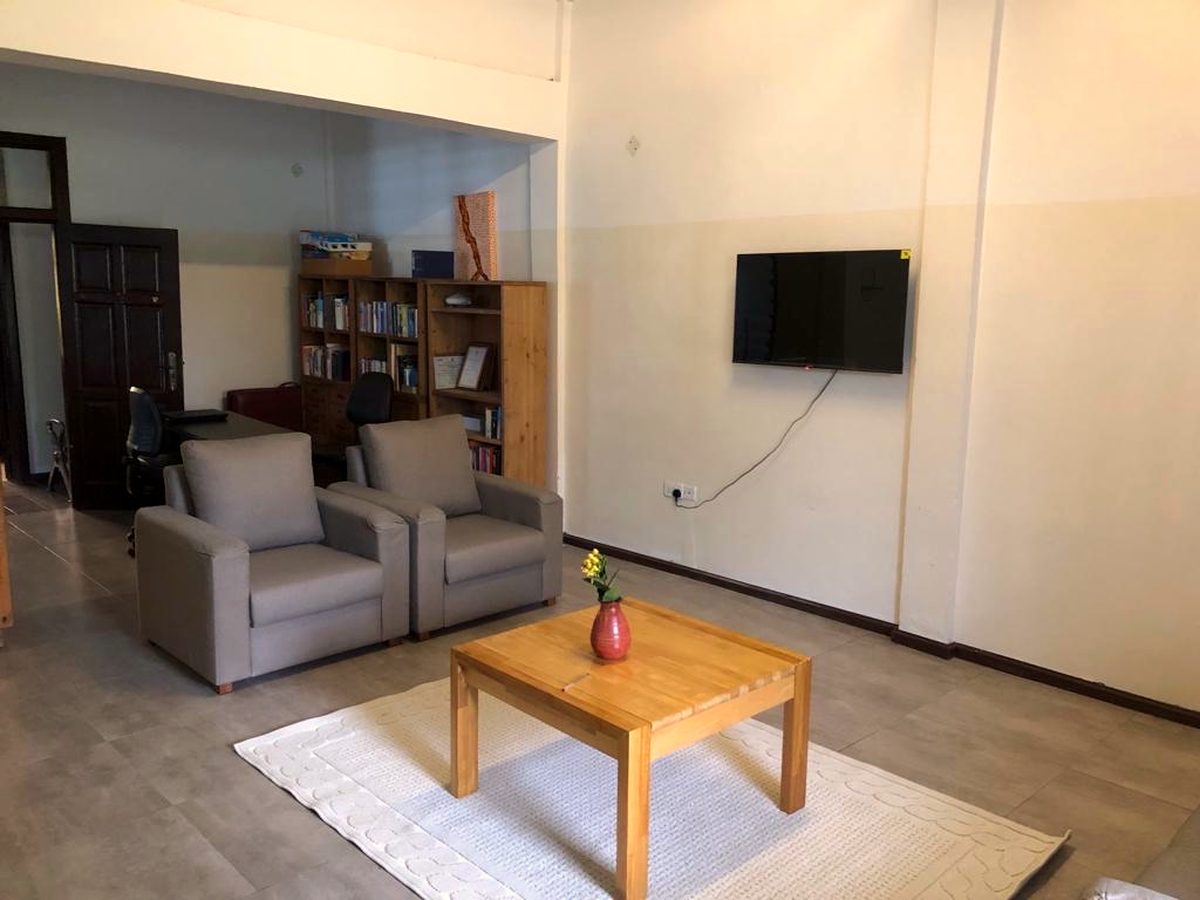 The shared living room of the program apartment near Cape Coast