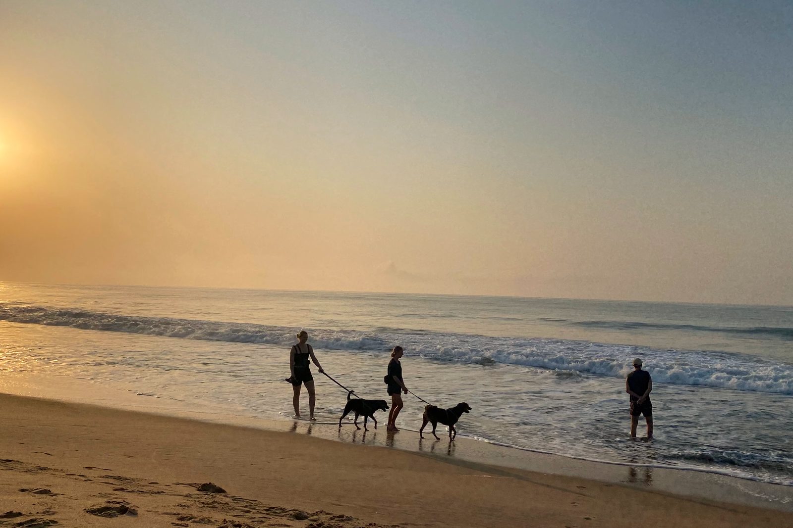 A quiet beach near Busua at sunset on Ghana's central coast