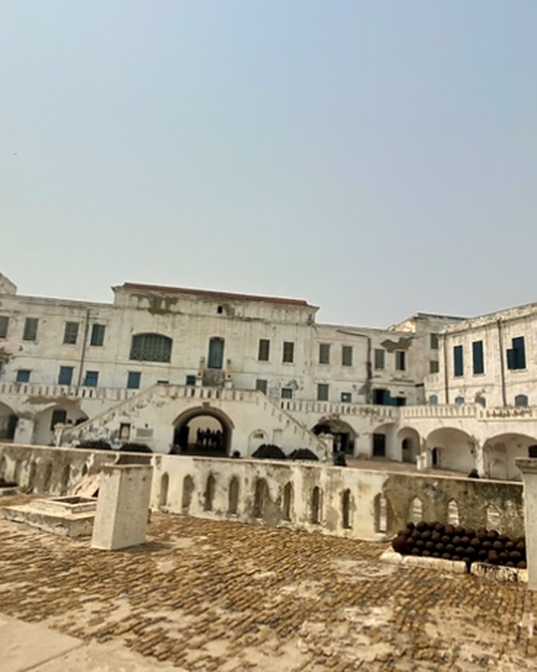 The courtyard of Cape Coast Castle, a memorial site of the transatlantic slave trade