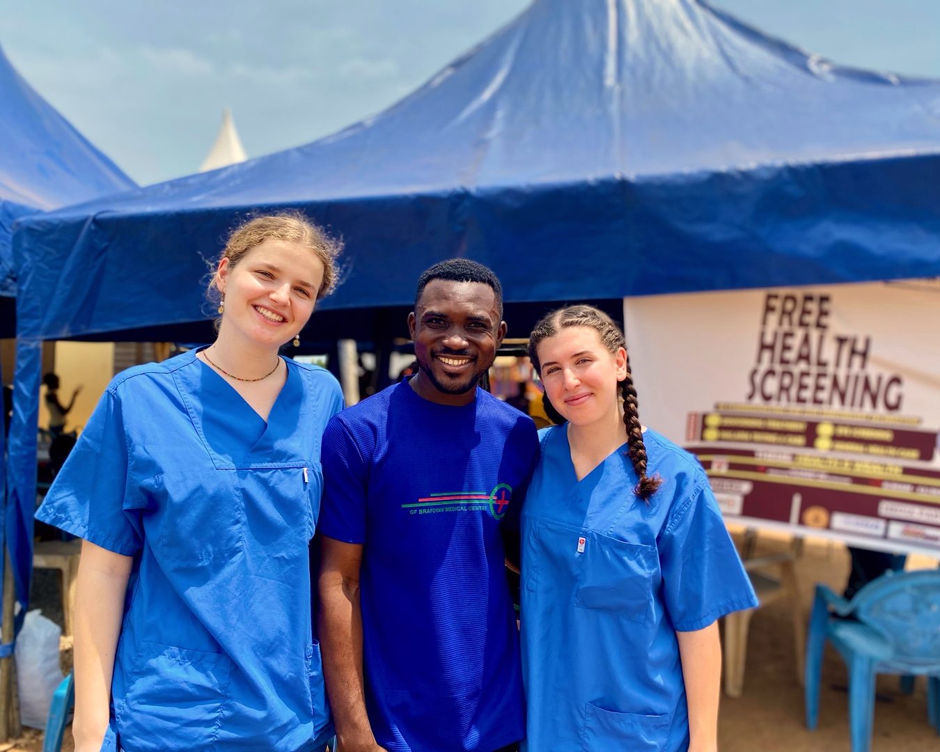 Free health screening during an outreach day in a village near Cape Coast